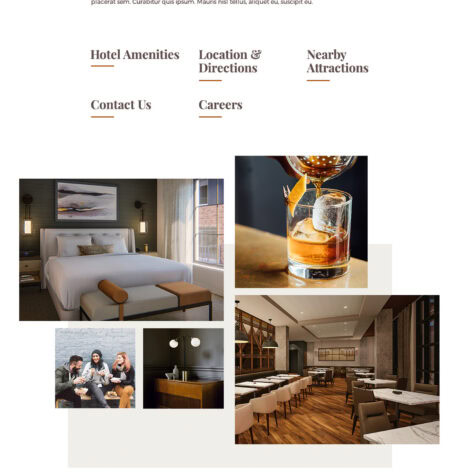 The Elliot Park Hotel website – amenities (desktop view)